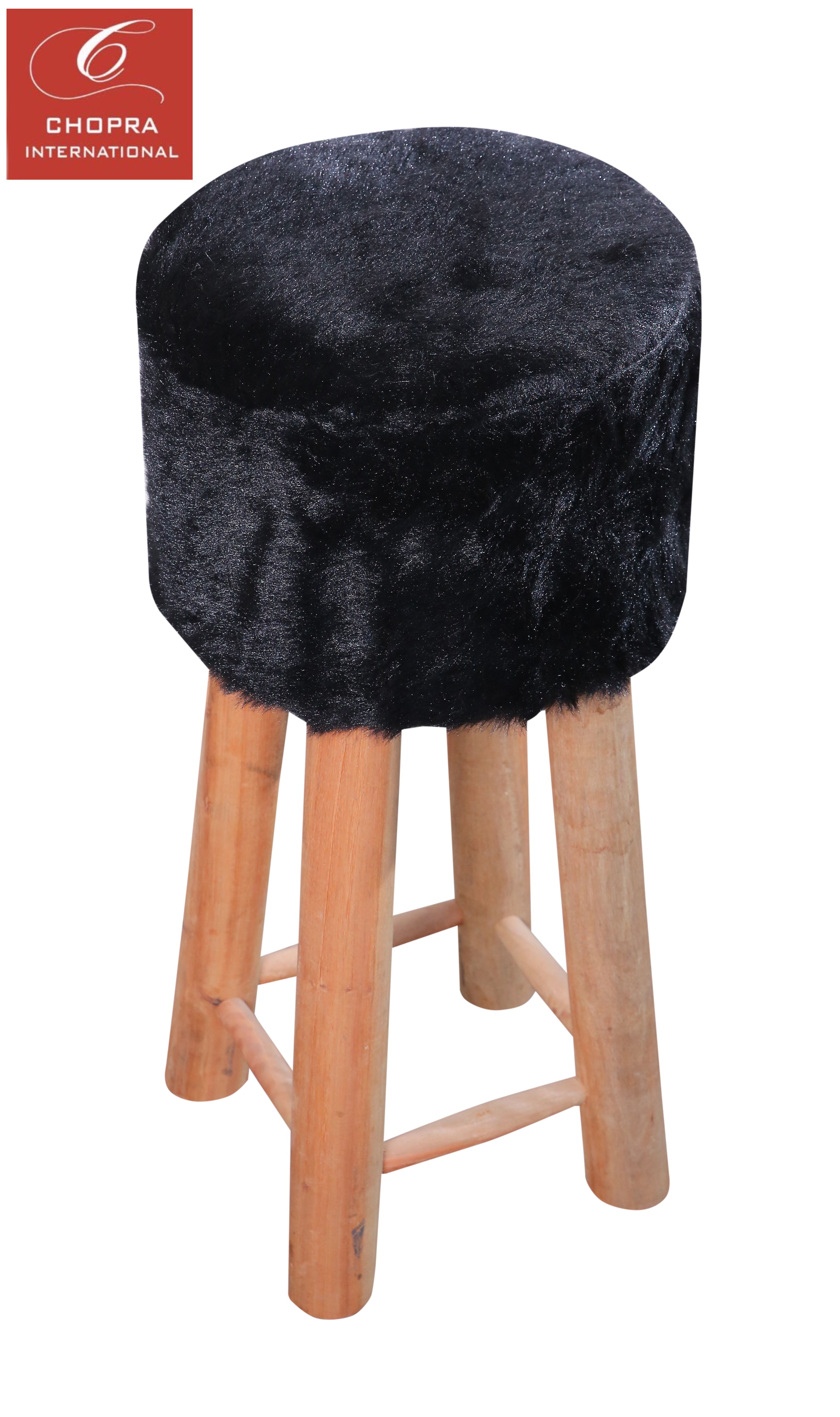 Black Faux Fur Bar Stool, 4 Wooden Legs,30X30X68cms,Best ... (3096 x 5220 Pixel)