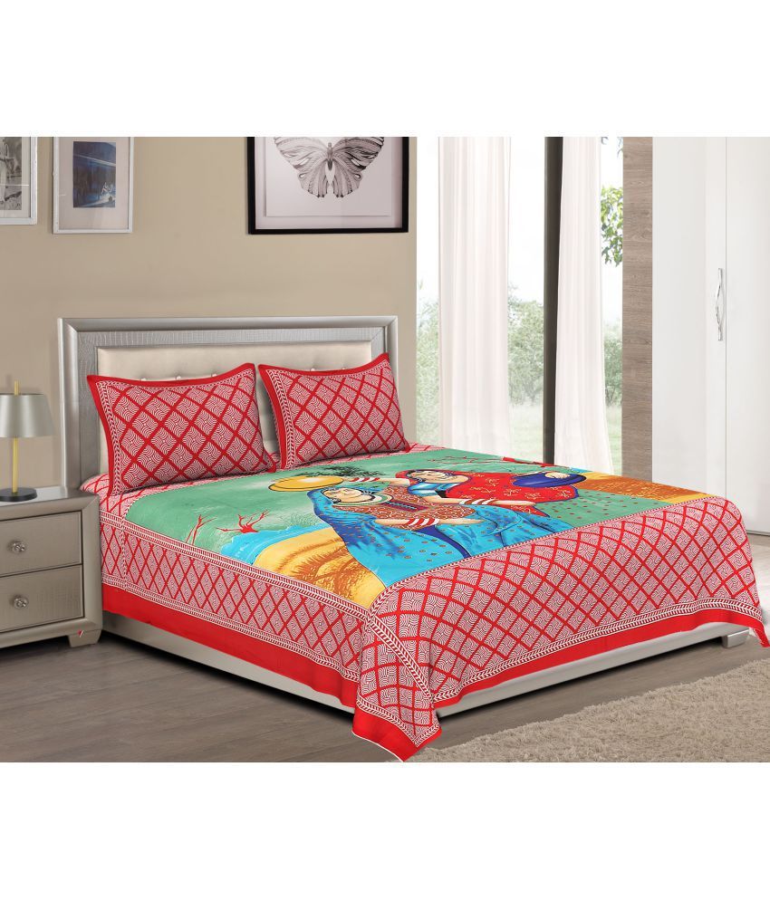 Bombay Spreads Cotton Double Bedsheet with 2 Pillow Covers TC 104 (230