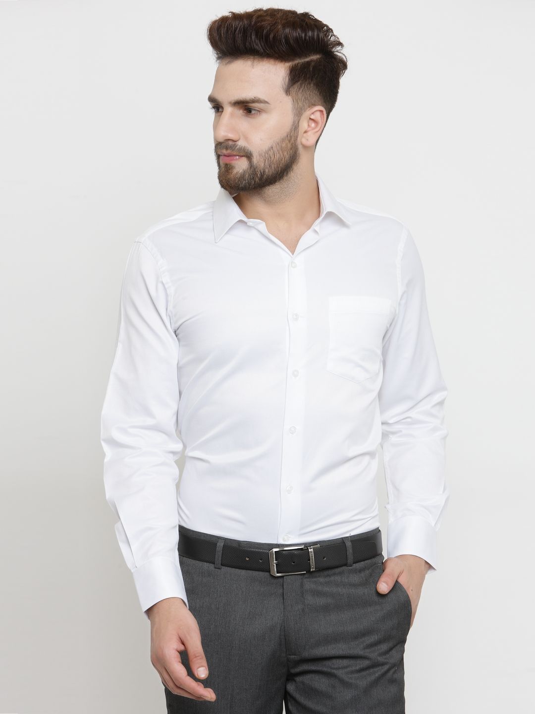 john players white formal shirt