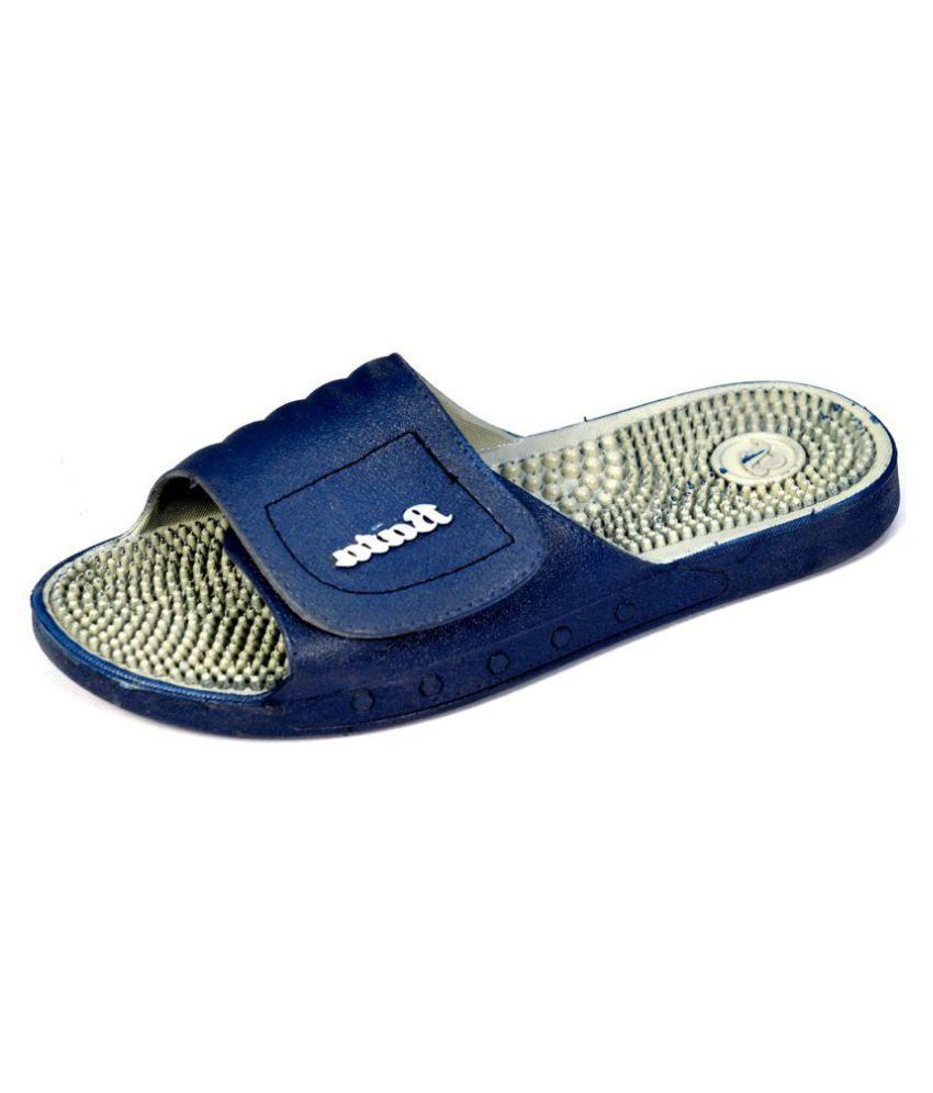 bata blue slippers