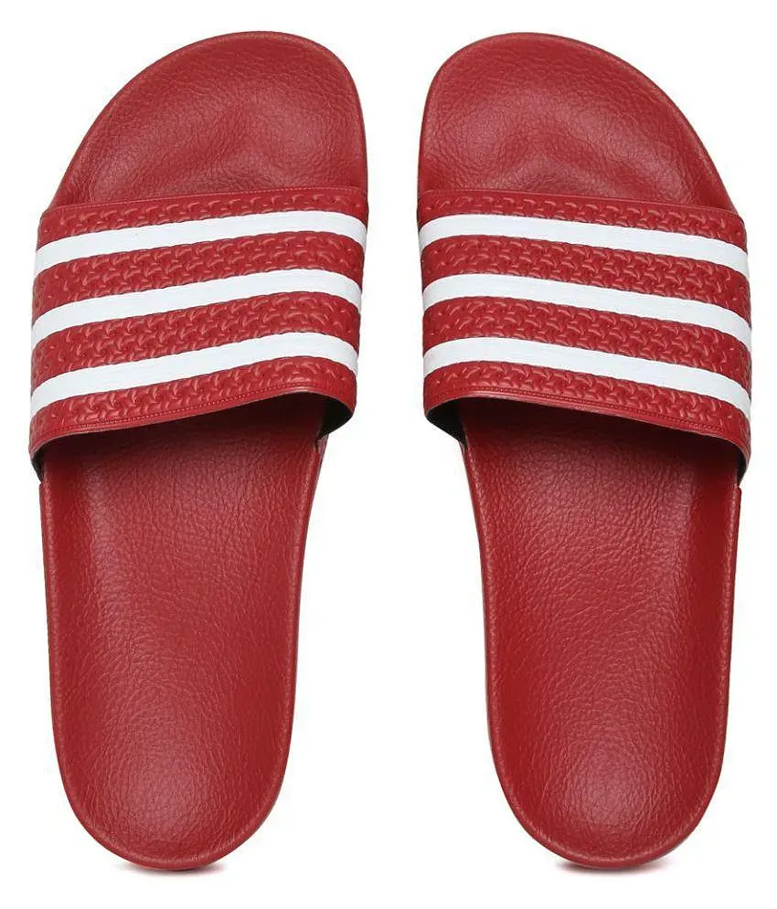 Red adidas clearance flip flops