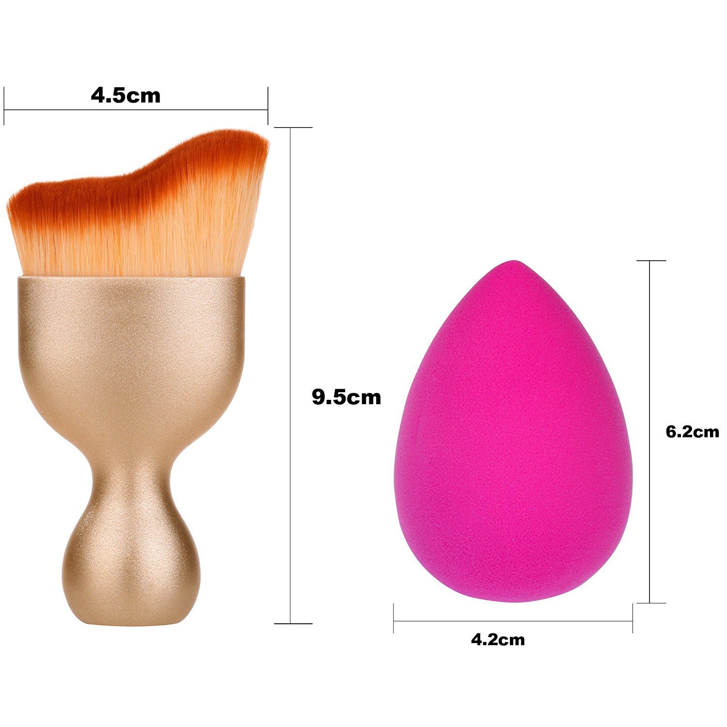 Glamix Professional Contouring Brush and makeup Sponge Blush for