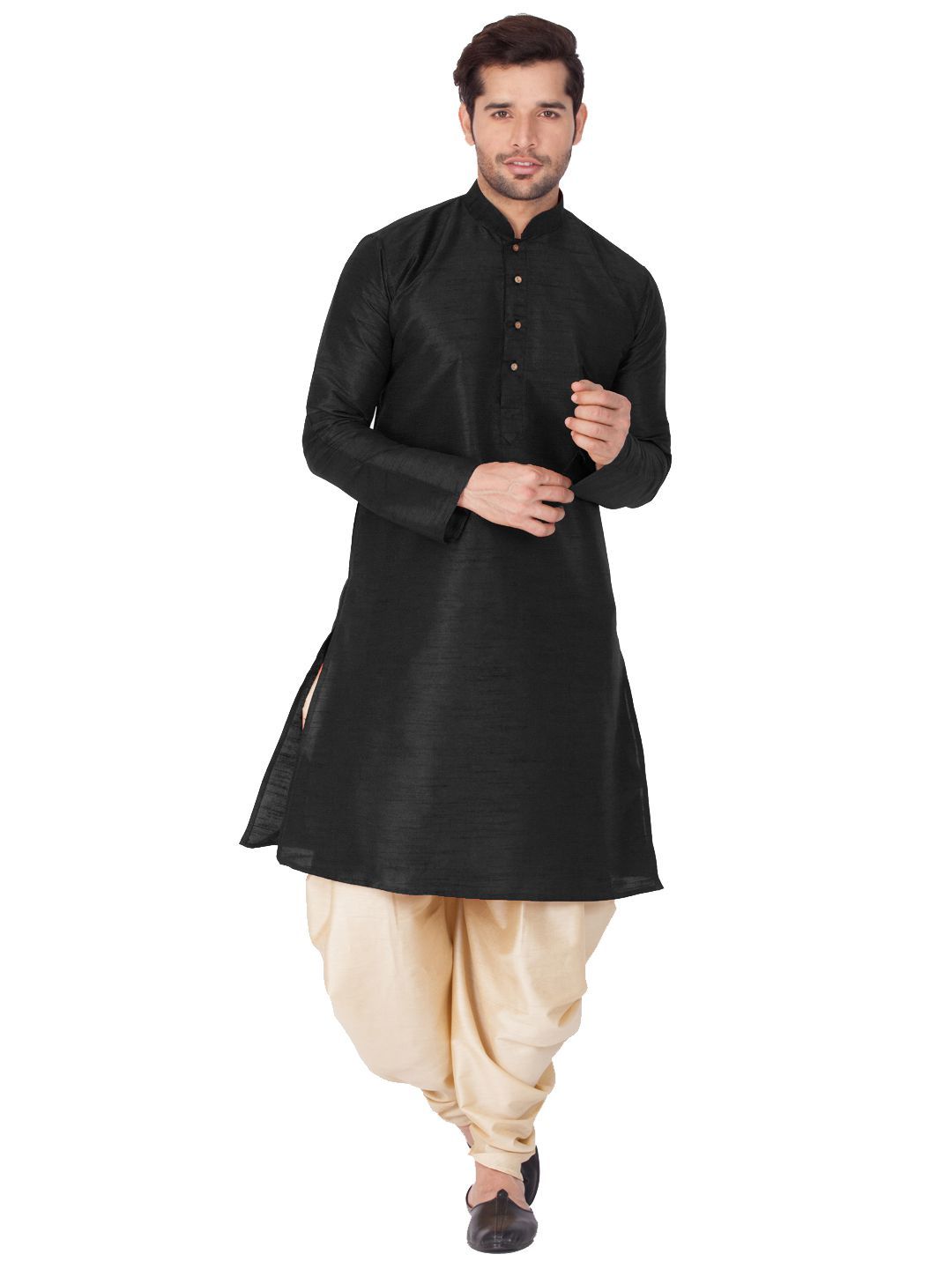 black shirt with dhoti