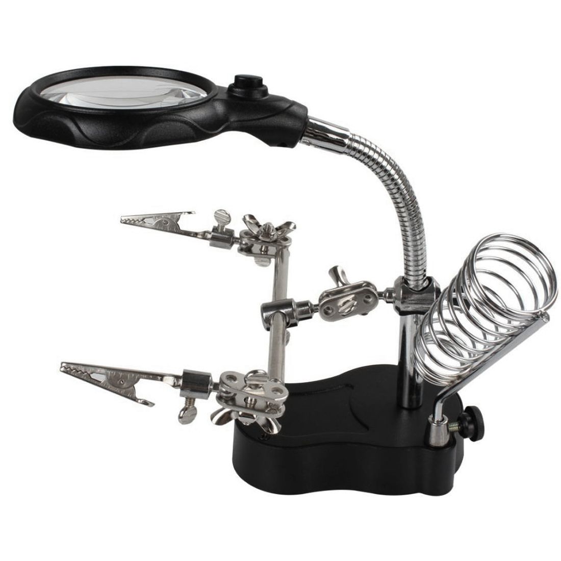 3In1 Magnifying Glass 5LED Welding Soldering Solder Iron Stand Holder