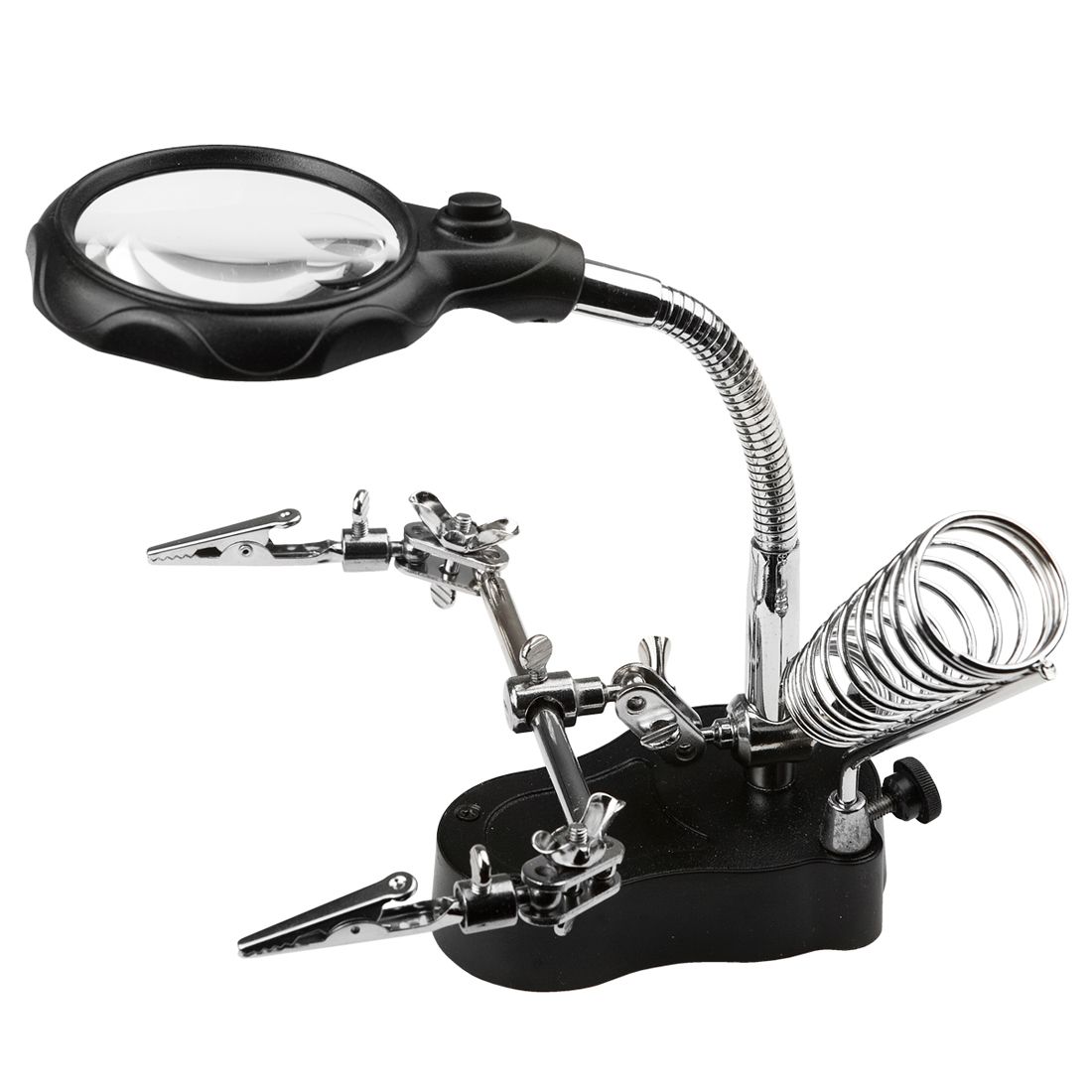 3In1 Magnifying Glass 5LED Welding Soldering Solder Iron Stand Holder