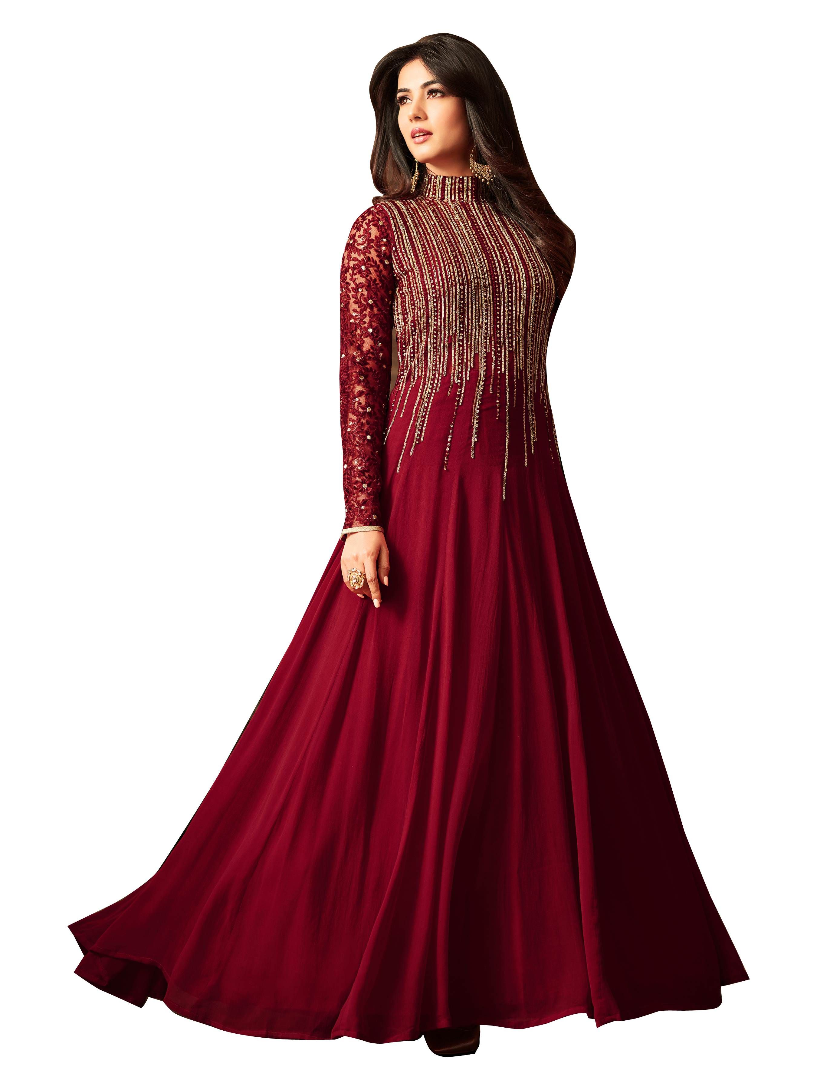 wine color ethnic dress