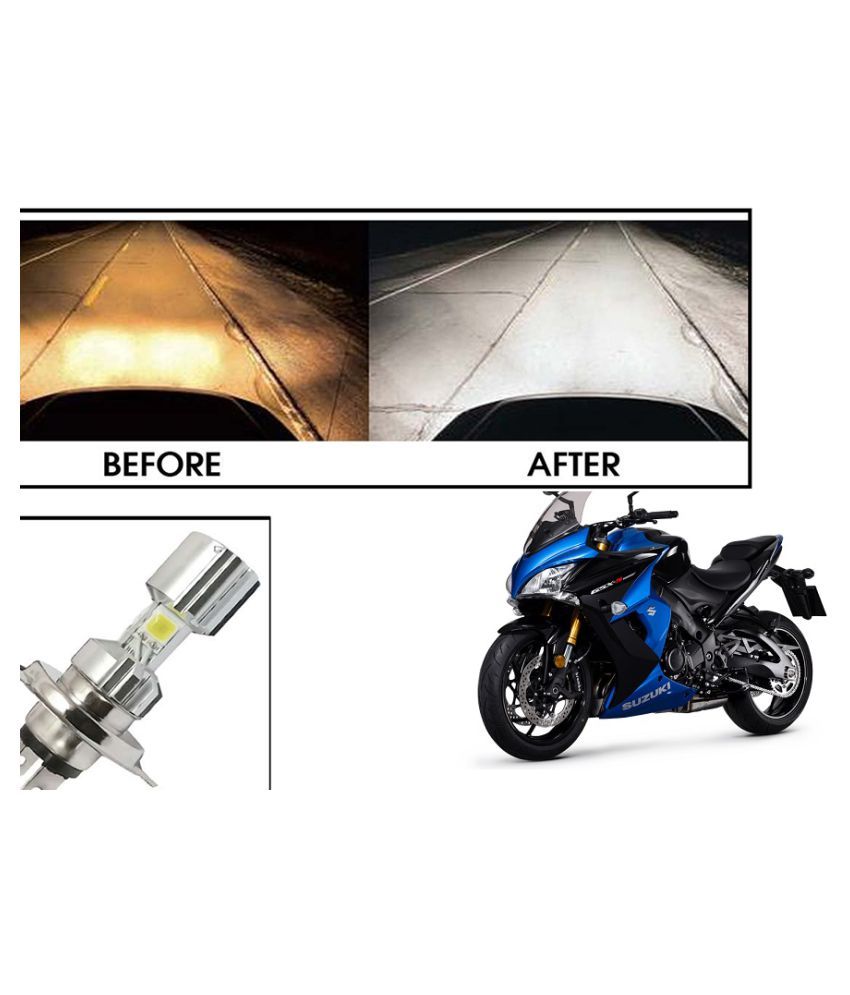 Speedwave Silver Missile Hi Low Beam H4 Bike Bulb Motorcycle LED