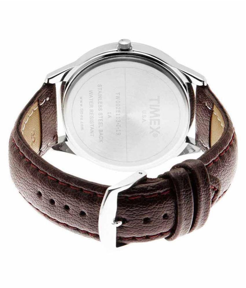 timex tw00zr112 leather analog
