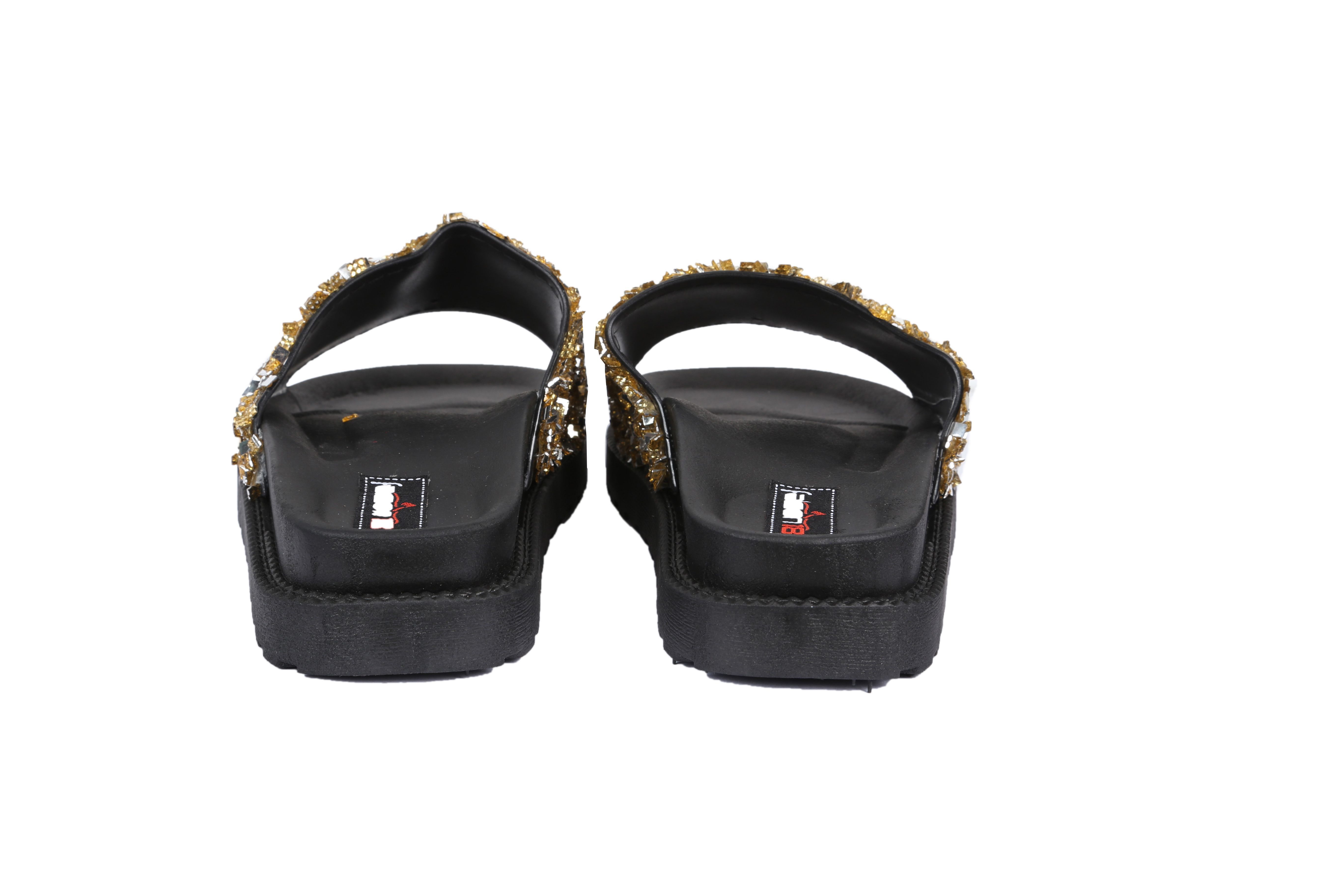 mens gold slides
