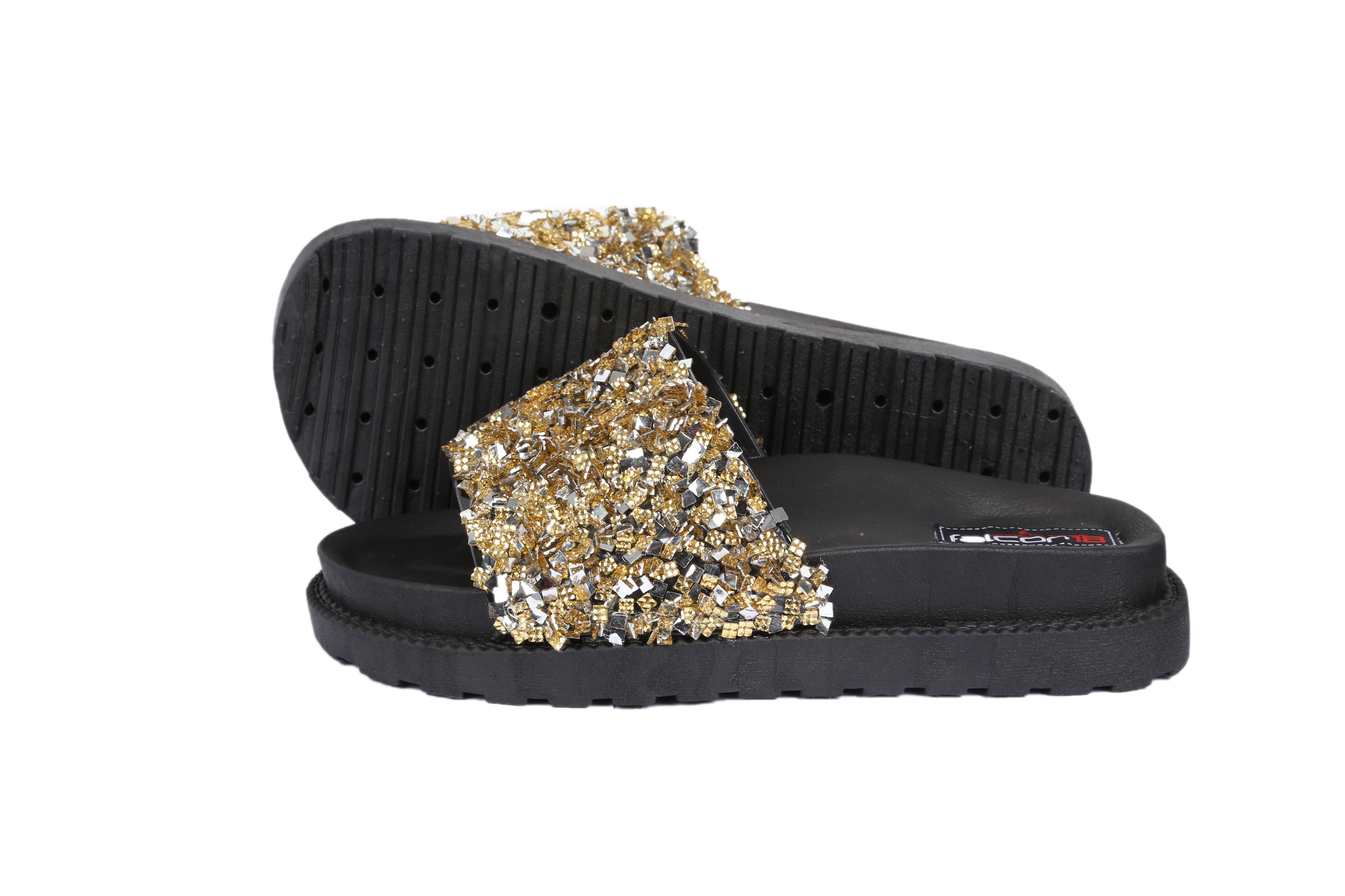 mens gold slides