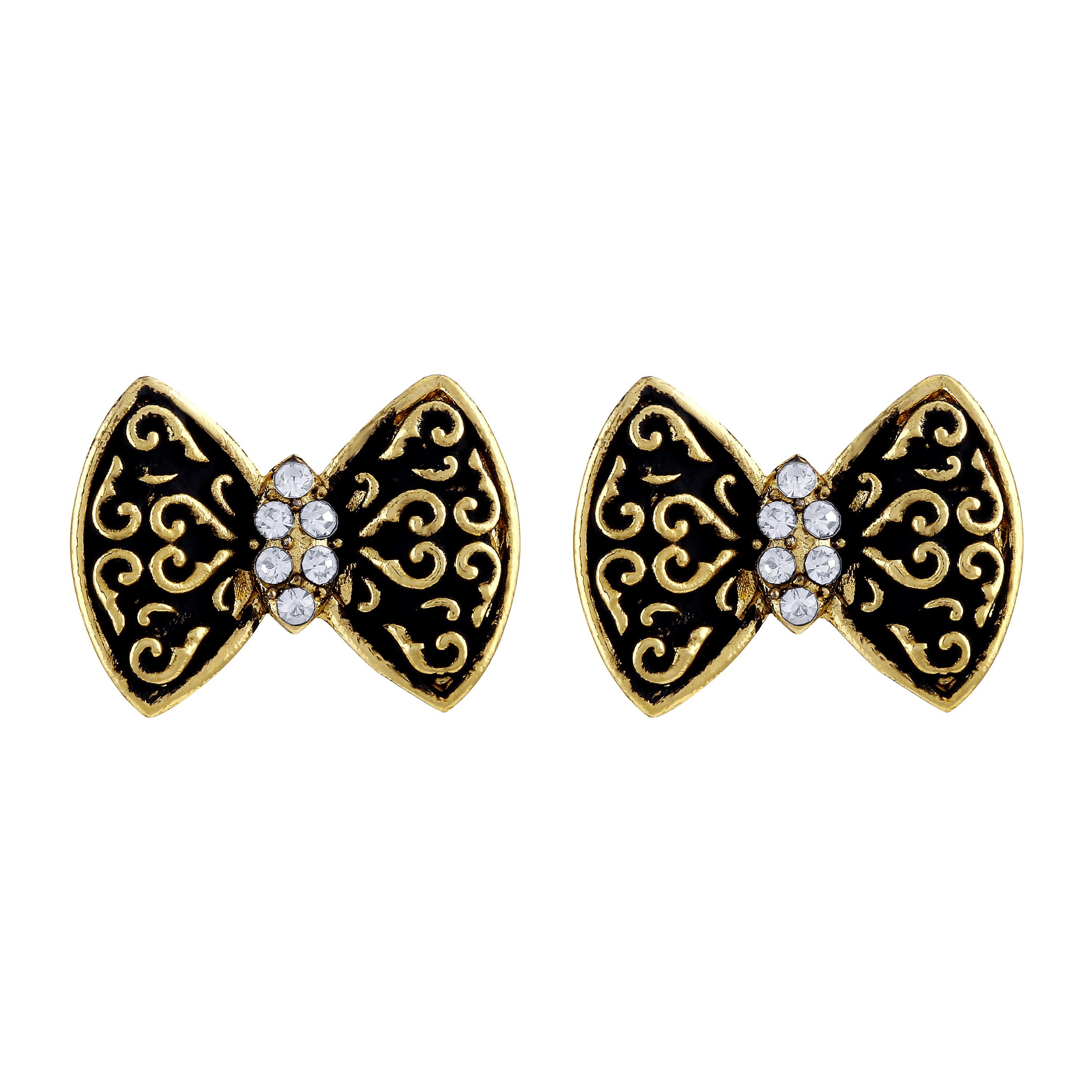     			Asmitta Eye-Catchy Butterfly Shape Gold Plated Stud Earring For Women