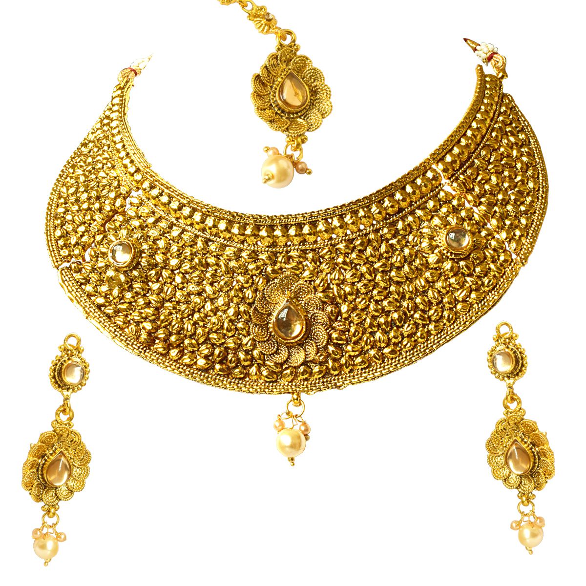 Suratdiamond Traditional Rajasthani Choker Style Gold Plated Designer ...