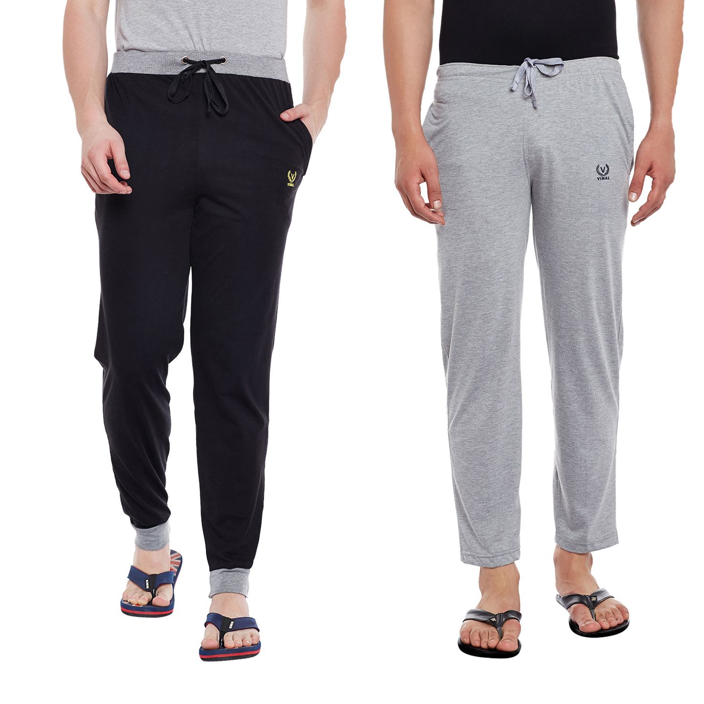     			Vimal Jonney Cotton Multicolor Trackpants For Men(Pack Of 2)