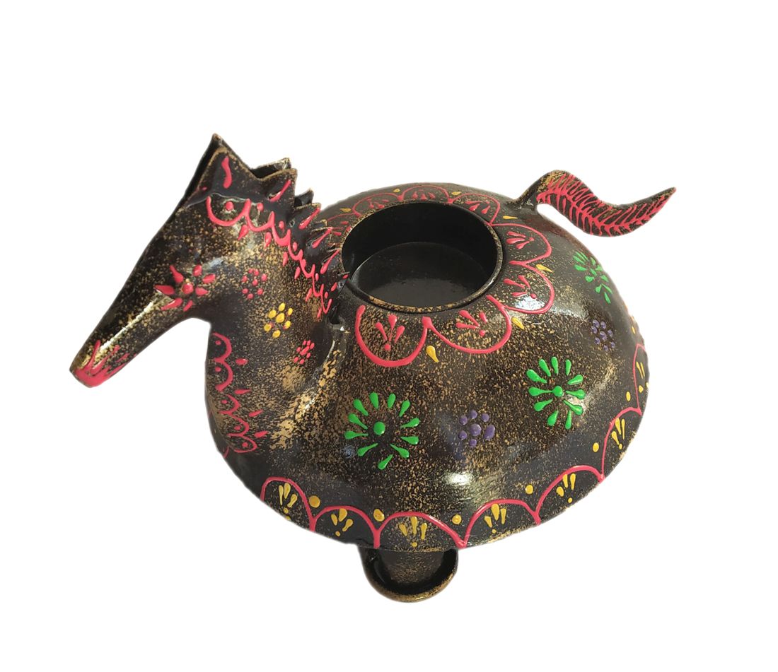     			Mahaveer Handicrafts Multicolour Table Top Iron Tea Light Holder - Pack of 1