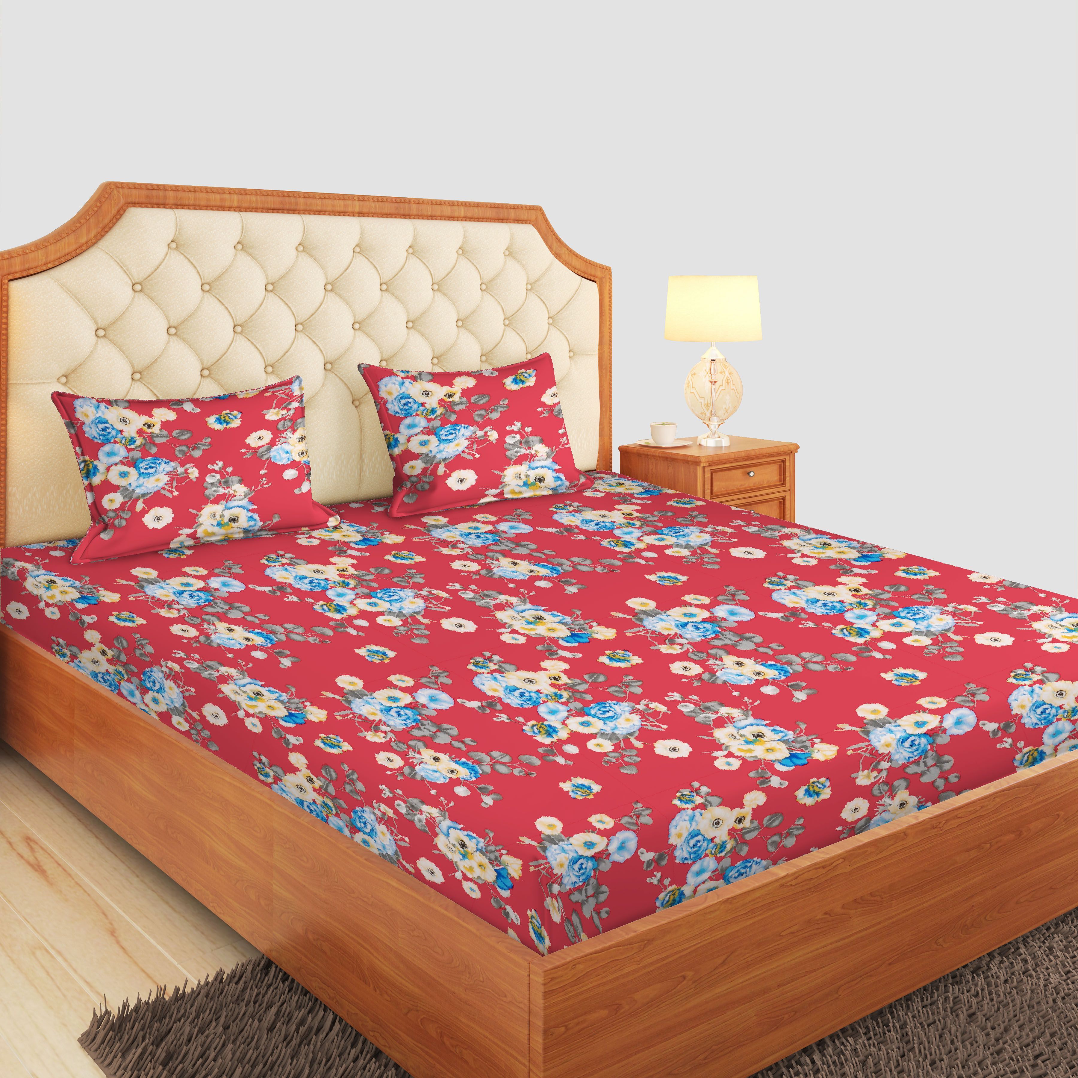 Nice Cotton Cotton Double Bedsheet with 2 Pillow Covers Buy Nice