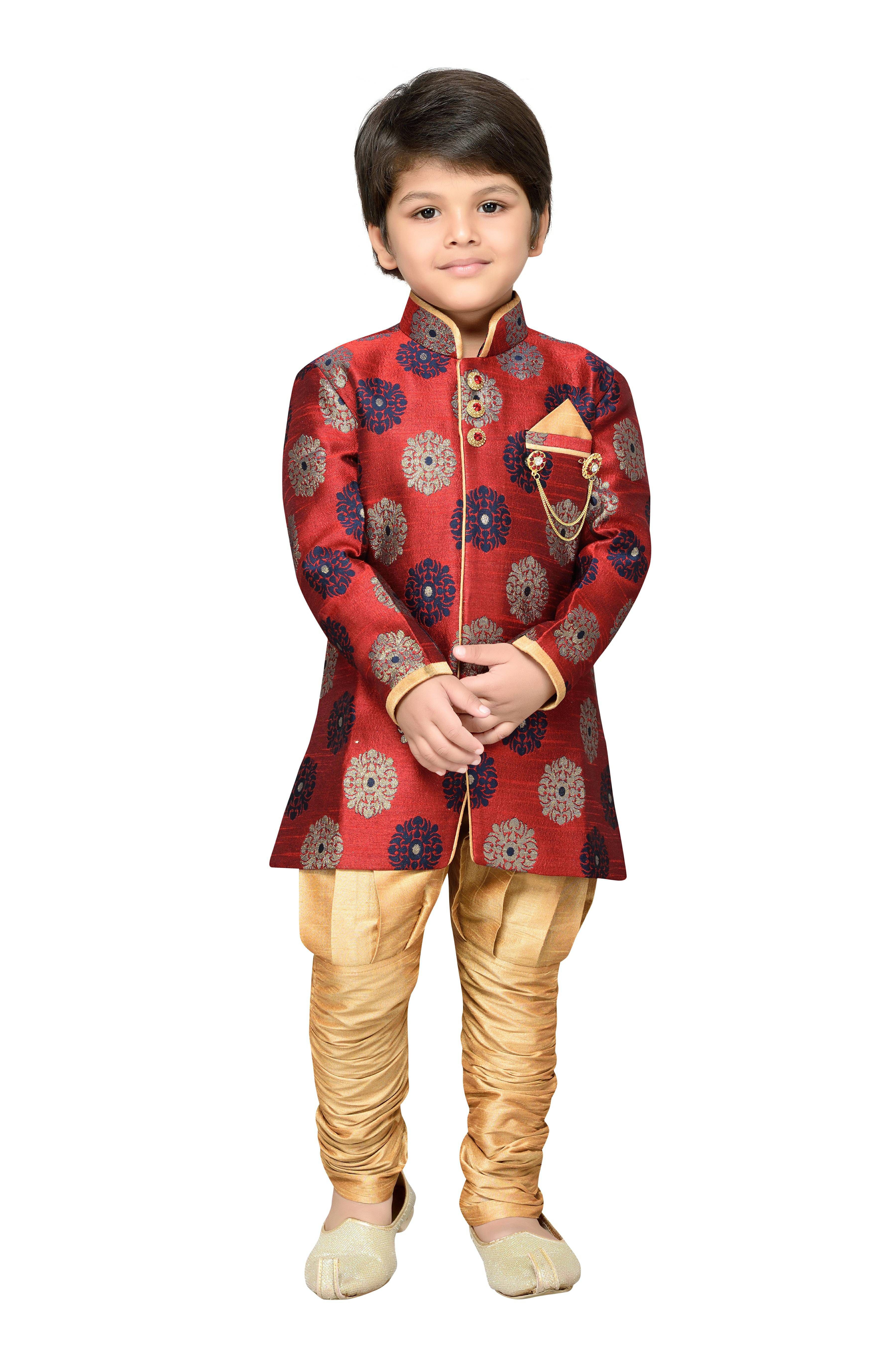     			AJ Dezines Boys Indo Western Sherwani Suit for Kids