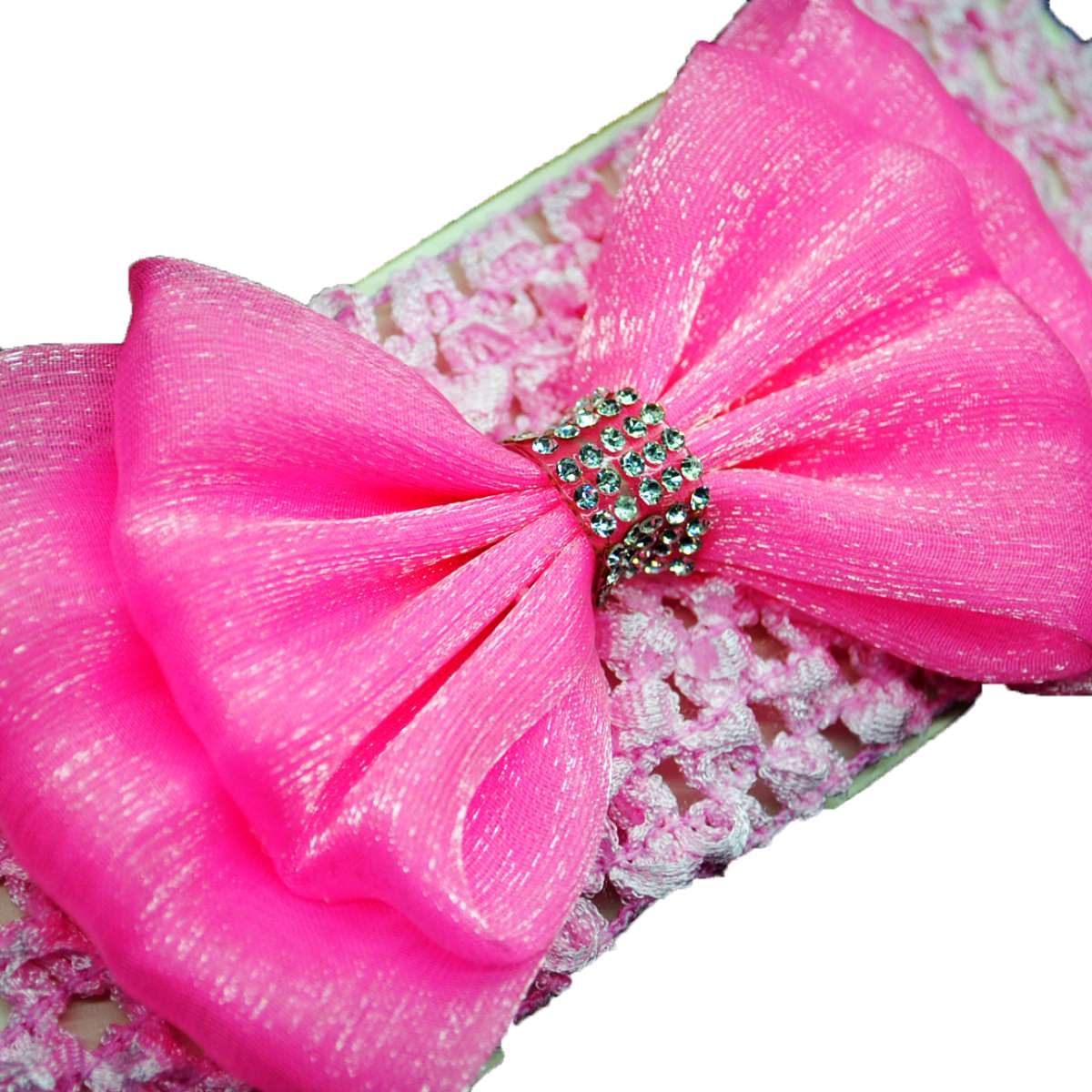 Crochet Cutwork Flower Baby Headband ( Purple, Pink ) 2 Pcs Set Buy