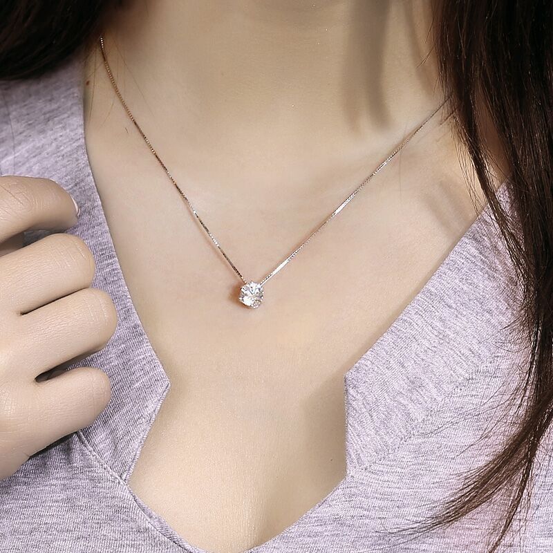 zircon pendant silver chain