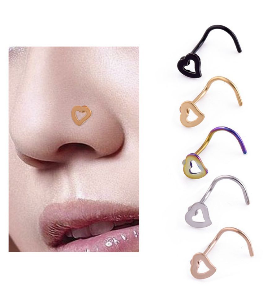 heart shaped nose hoop