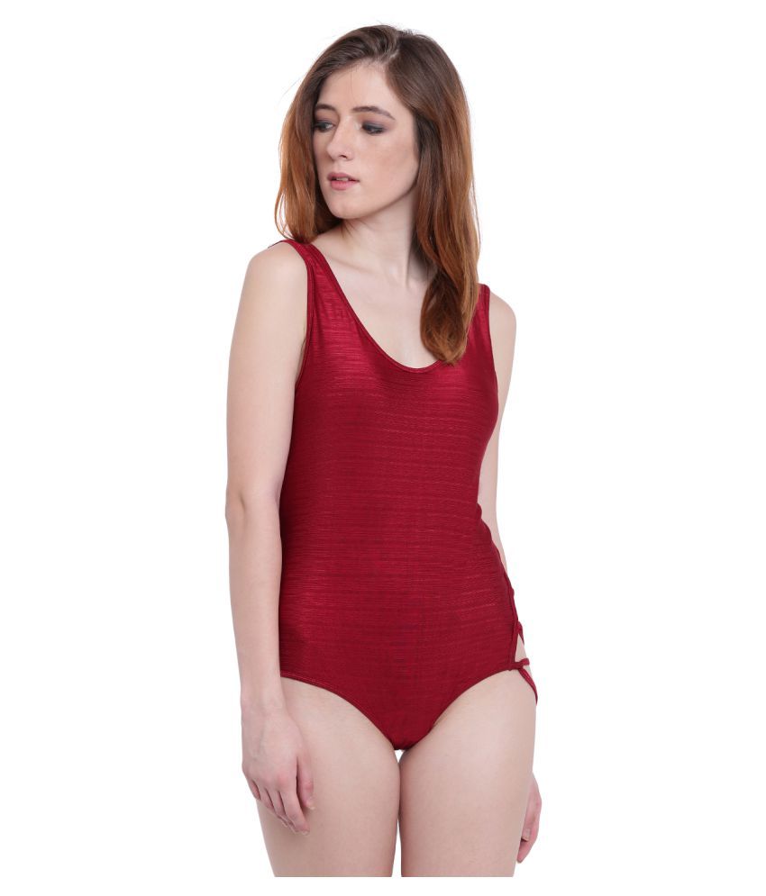     			La Intimo Red One Piece Swimming Costume