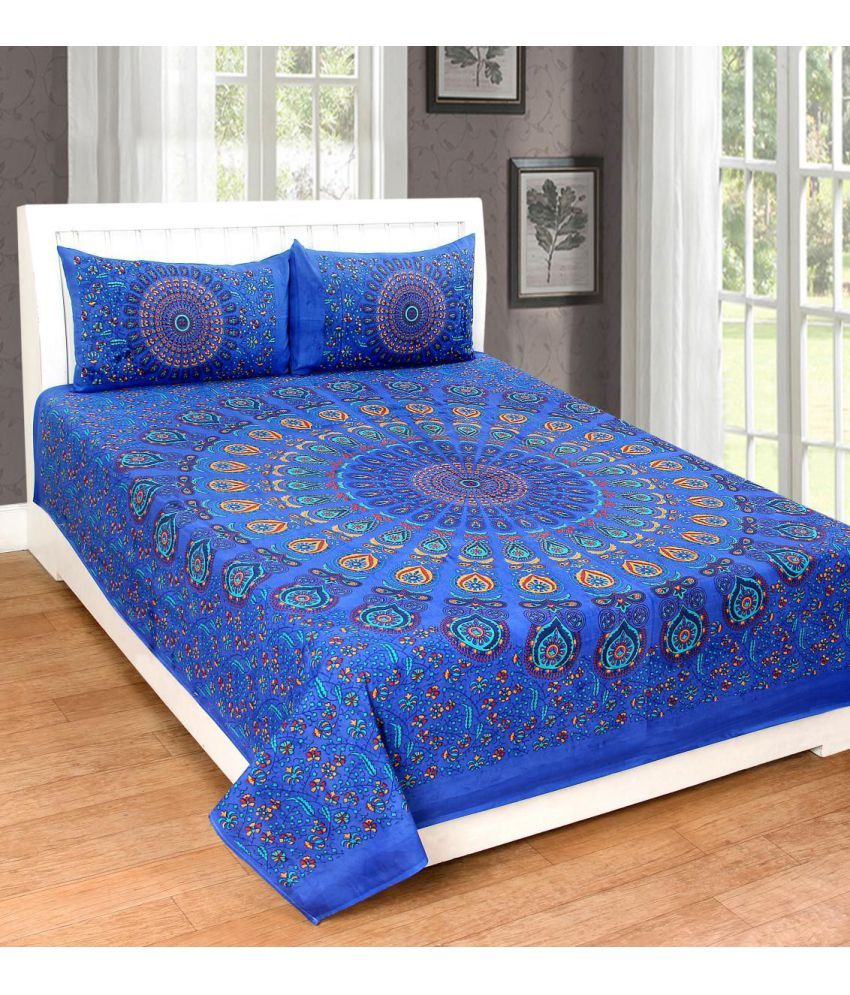 UniqChoice Cotton 2 Double Bedsheets Combo with 4 Pillow Covers