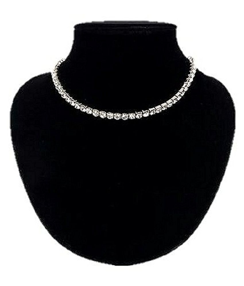 Women Silver Crystal Diamante Rhinestone Necklace Wedding Party Choker Chain Hot