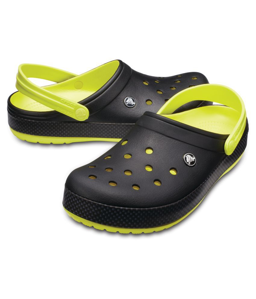  Crocs  Men  Crocband Carbon Graphic Clogs Black Sandals 