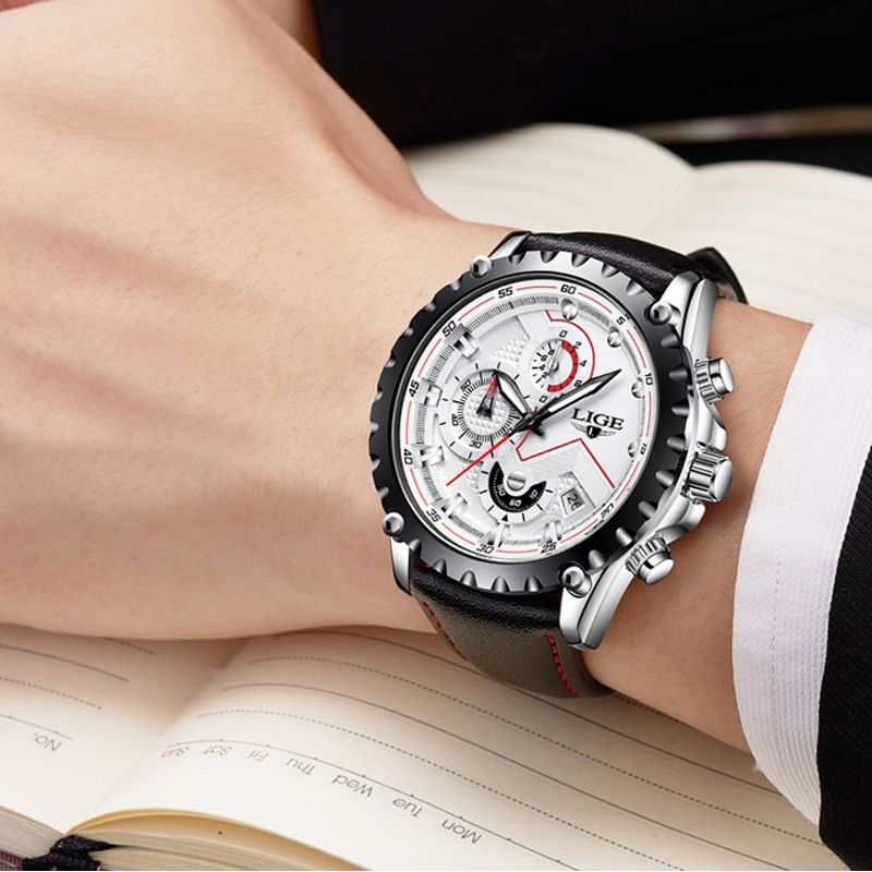 LIGE Mens Watches Top Brand Luxury Quartz Watch Men Sport Chronograph  Military Leather Strap Male Watches relogio masculino Price in India: Buy  LIGE Mens Watches Top Brand Luxury Quartz Watch Men Sport