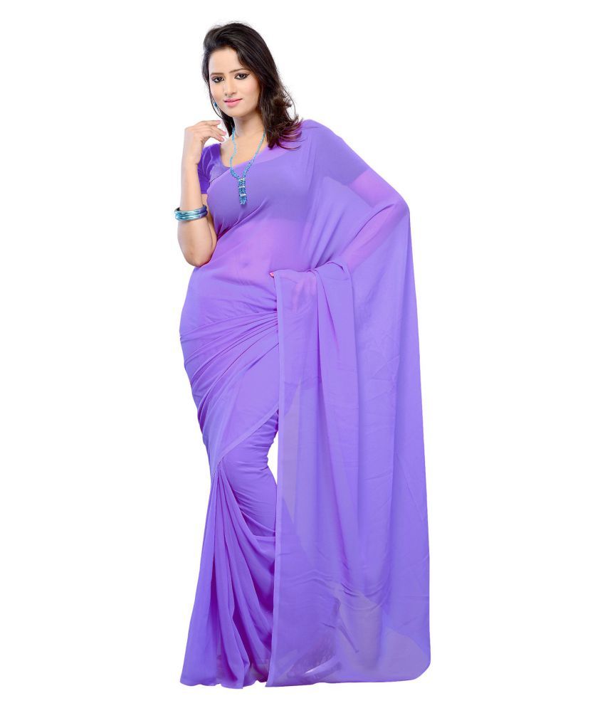 purple chiffon saree