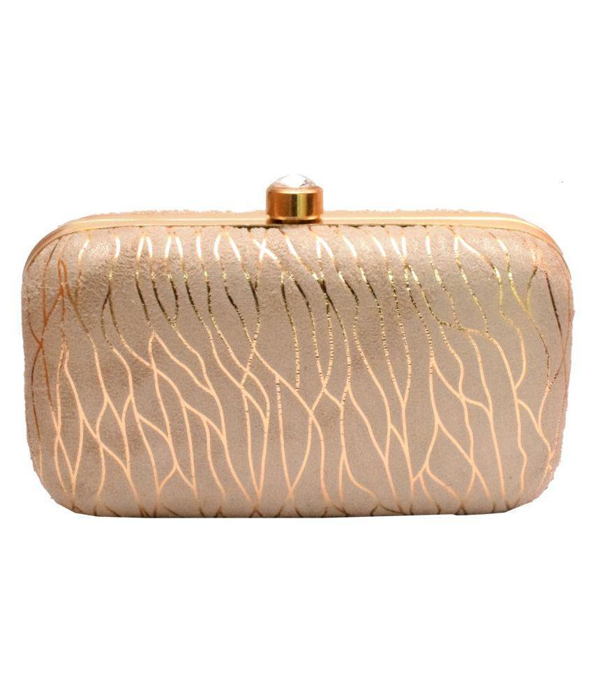 Buy Duchess Gold Fabric Box Clutch at Best Prices in India - Snapdeal