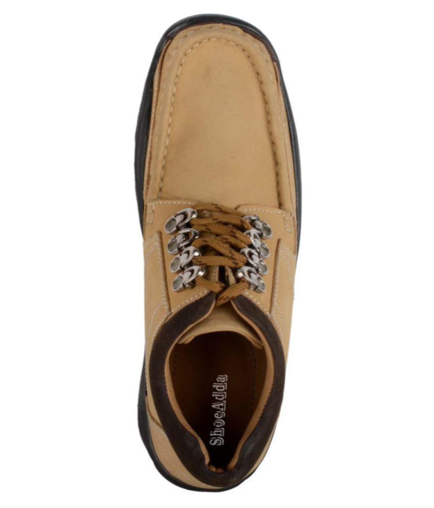 beige hiking boots