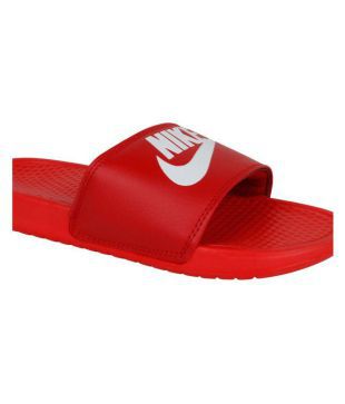 nike slippers red colour