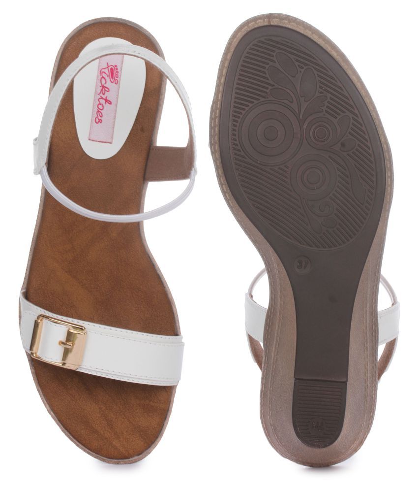Picktoes White Wedges Heels Price in India- Buy Picktoes White Wedges Heels Online at Snapdeal