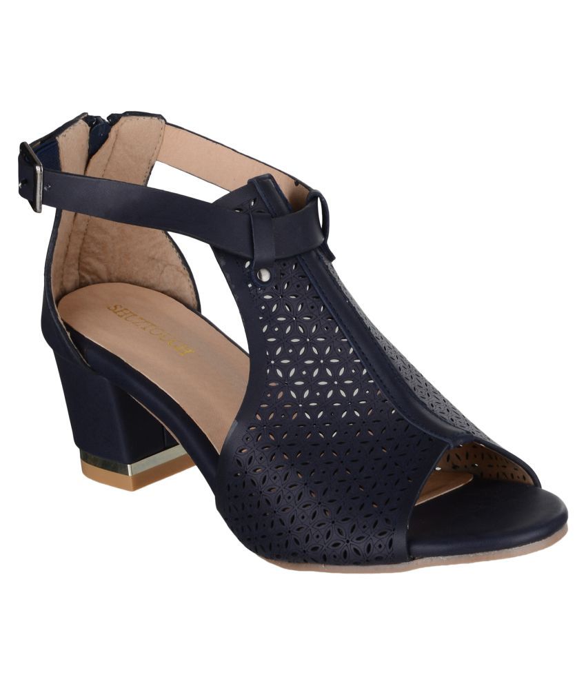 navy block heels closed toe