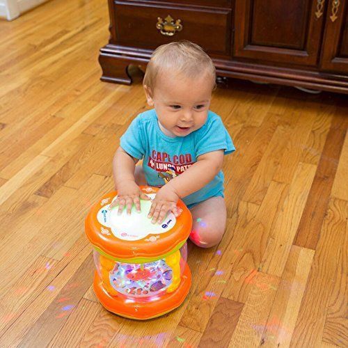 Musical Kids Drum Play Baby Child Toddler Colourful Lights Music Educational Toy 
