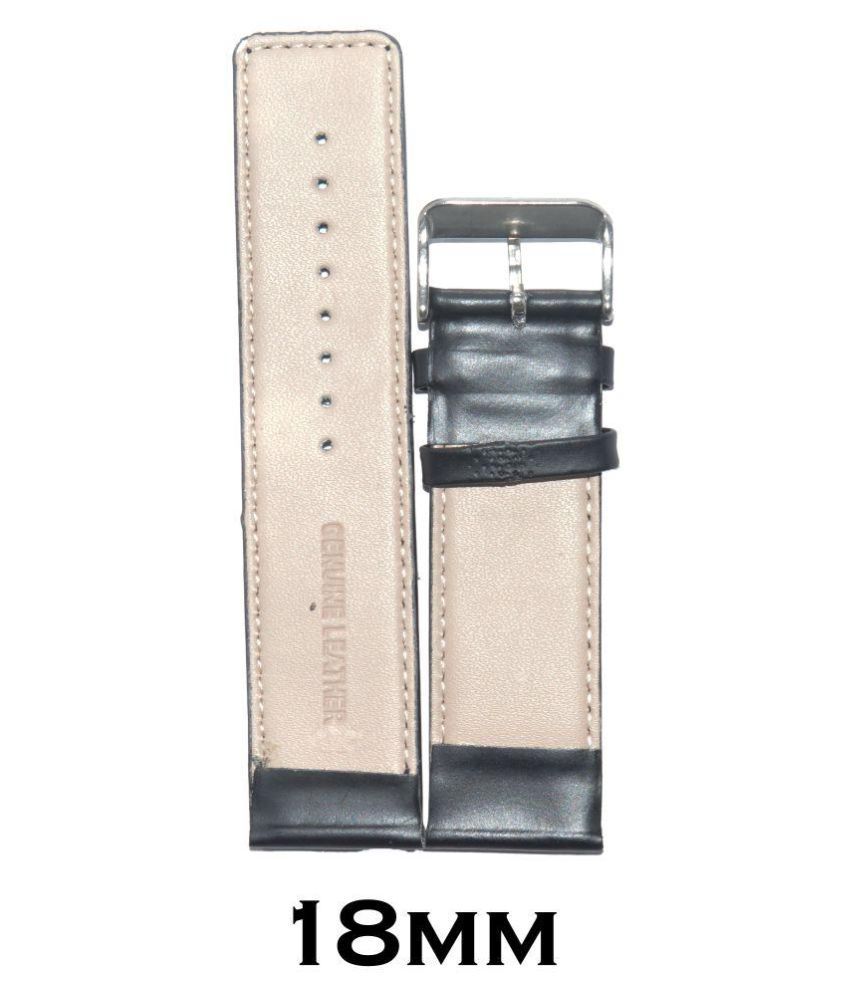 Kolet® 18mm Plain Parallel Leather Watch Strap (Black) - Buy Kolet ...