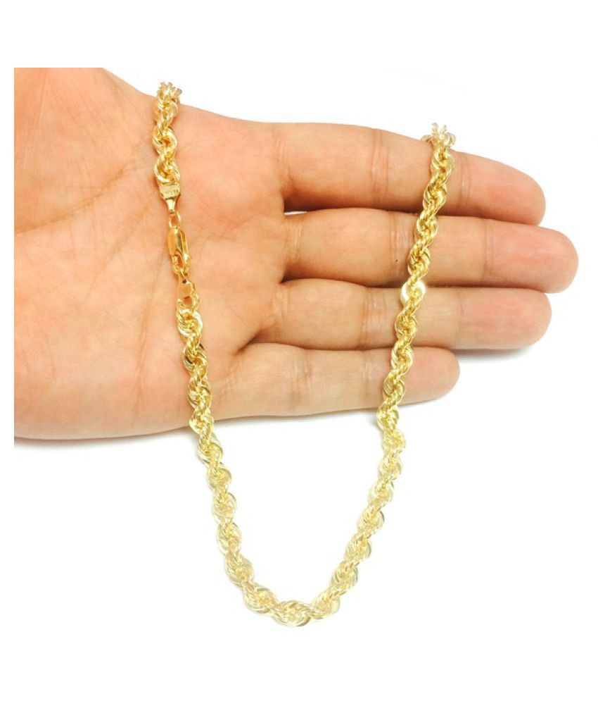 14K Yellow Gold filled Solid Rope Chain Necklace 4.5mm Wide