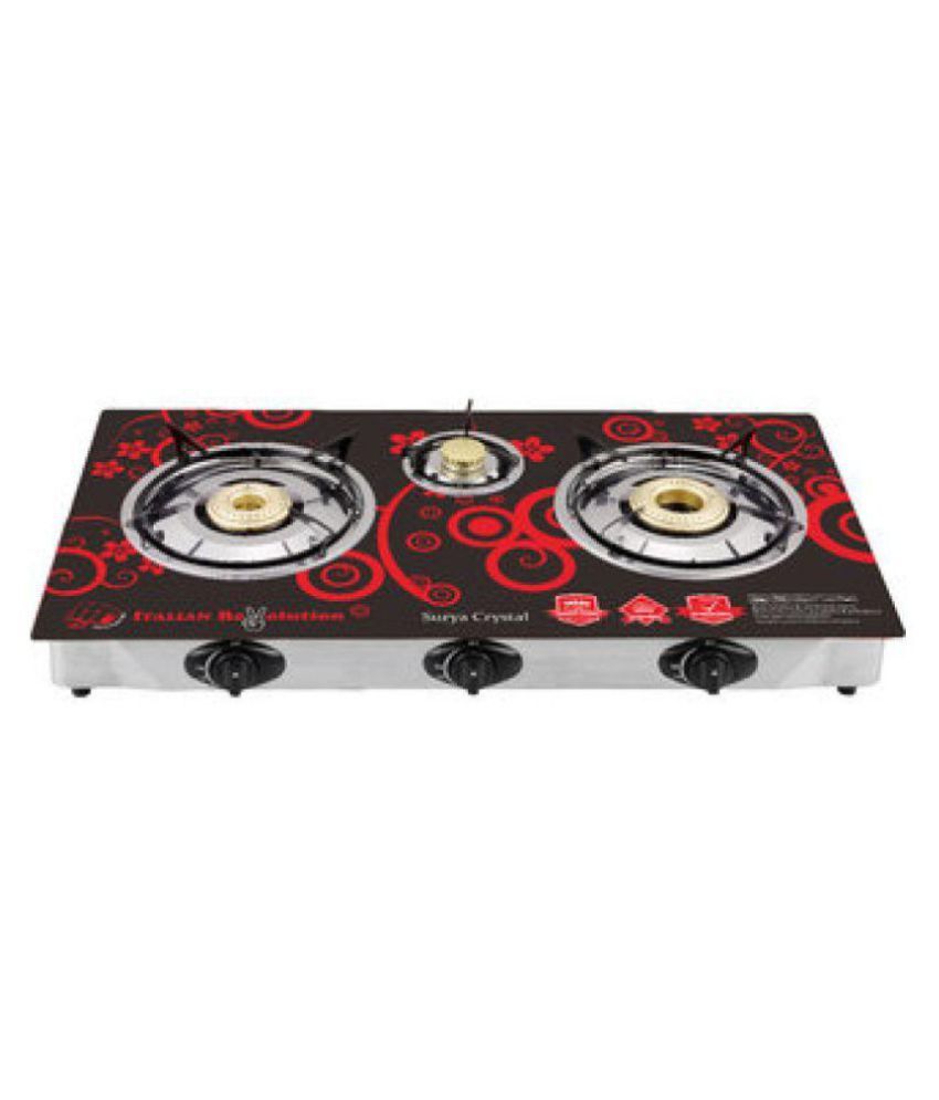 Surya Glass Top 3 Burner Auto Gas Stove Price in India Buy Surya