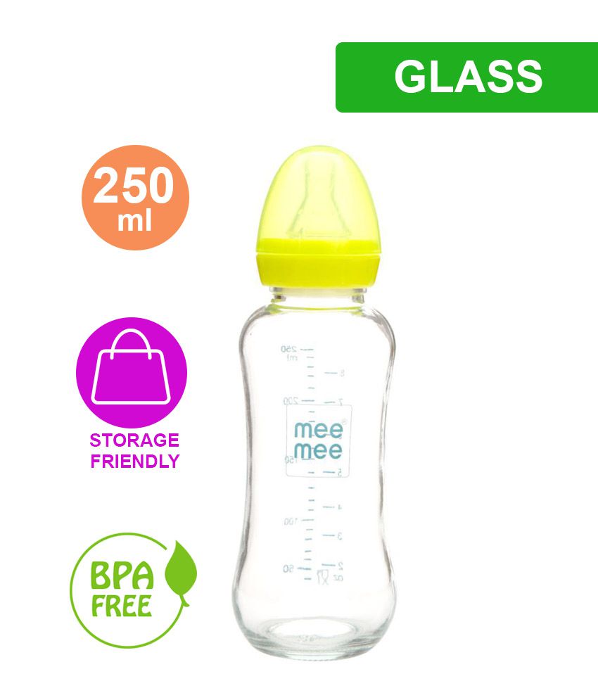 Mee Mee Premium Glass Feeding Bottle_Green (250ml)