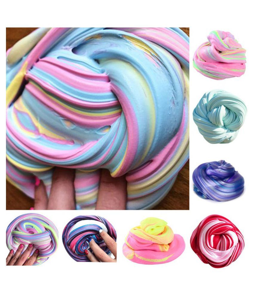 Popular Rainbow Fluffy Floam Slime Toy Scented Stress Relief Toy No