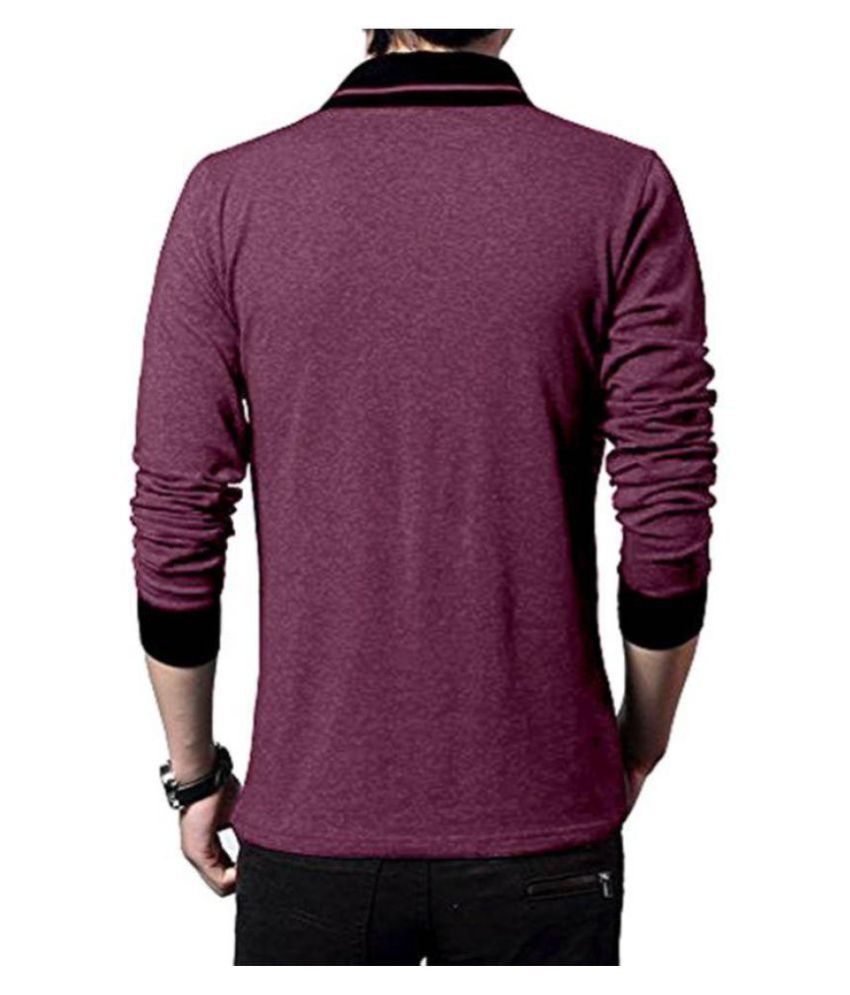 purple v neck t shirt mens