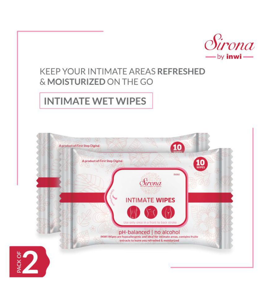 SIRONA Intimate Wet Wipes by SIRONA - 20 Wipes (2 Pack - 10 Wipes Each)