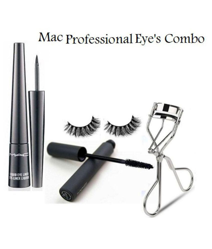 Mac Liquid Eyeliner ,Zoom Lash Mascara,Eyelashes+Curler 8 ml
