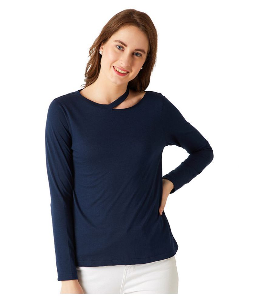     			Miss Chase Cotton Regular Tops - Navy