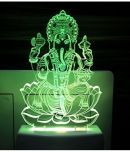 Ajanta Ganesha Bhagwan 3D ( PEN STAND FREE ) Night Lamp Multi - Pack of 1 - decorative light