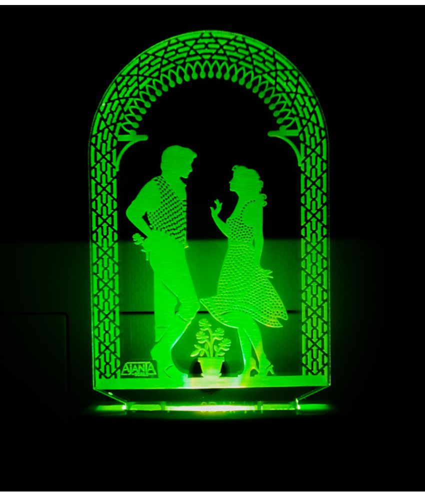     			Ajanta Romantic Love Couple Code 2087 3D Night Lamp Green - Pack of 1