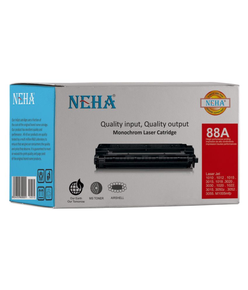 Neha 88A Black Single Toner for HP 1007,P1008,P1106,P1108,M202DW,M126nw,M128fn,M128fw,M226dw 