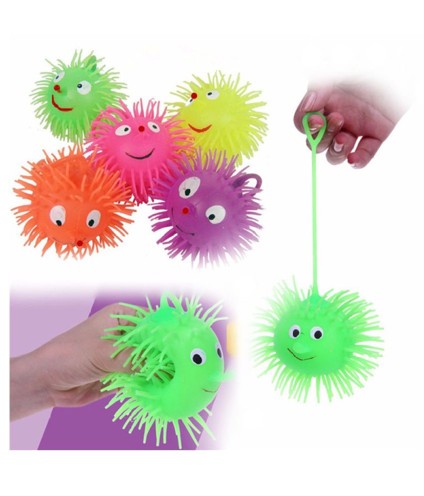 Flashing Light Up Spikey High Bouncing Balls Led Puffer Ball Toys kids