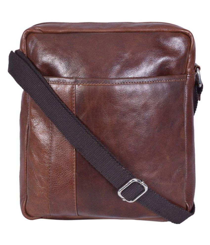 RSI Brown Pure Leather Sling Bag - Buy RSI Brown Pure Leather Sling Bag ...