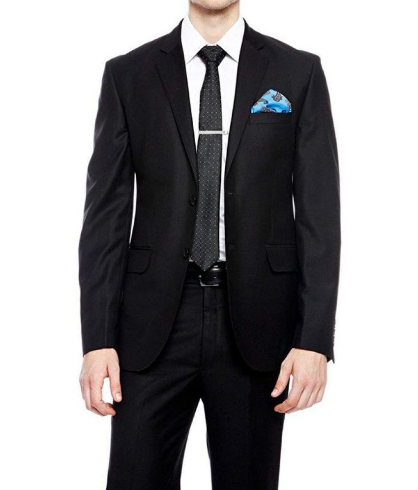 Viewmore Black Solid Party Suit - Buy Viewmore Black Solid Party Suit ...